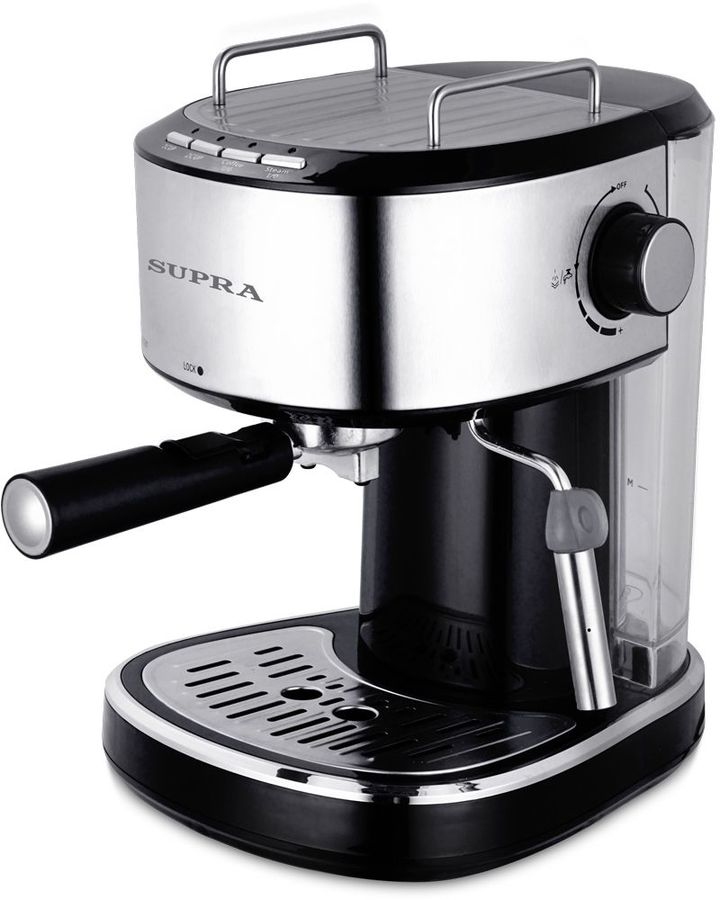 Кофеварка рожковая Supra CMS-1515 850Вт черный/серебристый