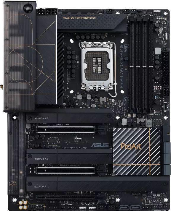 Материнская плата Asus PROART Z690-CREATOR WIFI Soc-1700 Intel Z690 4xDDR5 ATX AC`97 8ch(7.1) 1 x 10Gigabit + 1 x 2.5Gigabit RAID+HDMI+DP