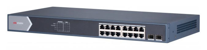 Коммутатор Hikvision DS-3E1518P-SI (L2) 16x1Гбит/с 2SFP 16PoE 225W управляемый