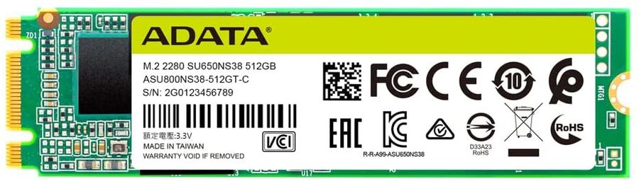 Накопитель SSD A-Data SATA III 512Gb ASU650NS38-512GT-C Ultimate SU650 M.2 2280