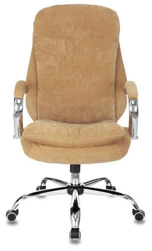 Кресло руководителя Бюрократ T-9950SL Fabric горчичный Velvet 73 крестов. металл хром
