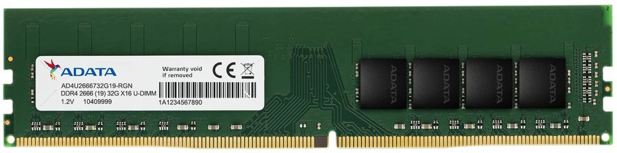 Память DDR4 8Gb 2666MHz A-Data AD4U26668G19-SGN RTL PC4-21300 CL19 UDIMM 288-pin 1.35В Ret