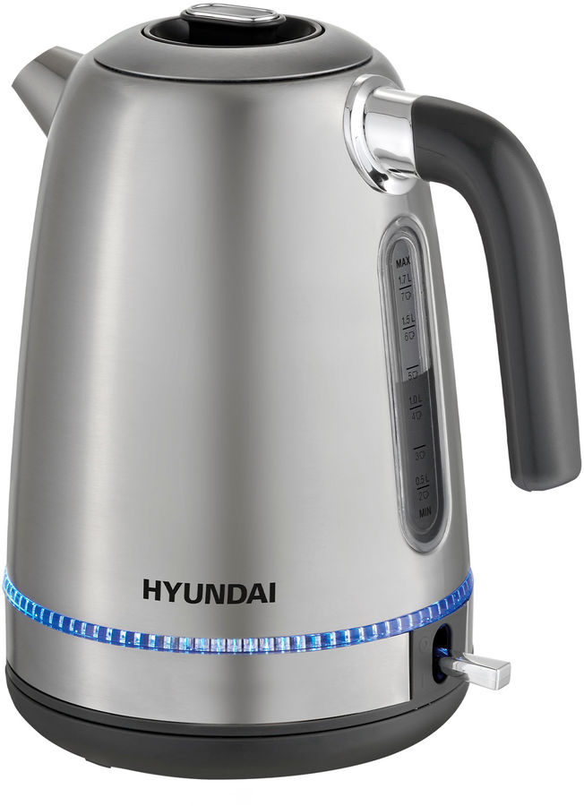 Чайник электрический Hyundai HYK-S5806 1.7л. 2200Вт серебристый матовый/черный корпус: металл