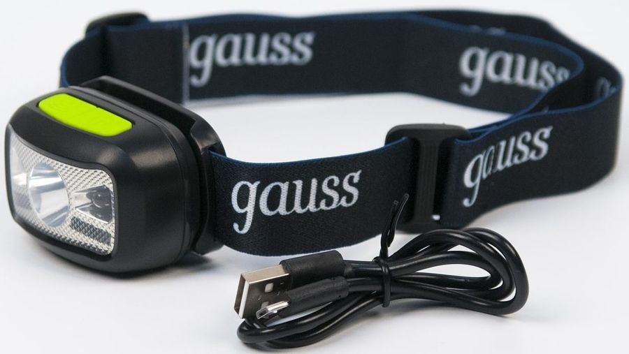Фонарь налобный Gauss GFL402 черный 3Вт лам.:светодиод. (GF402)