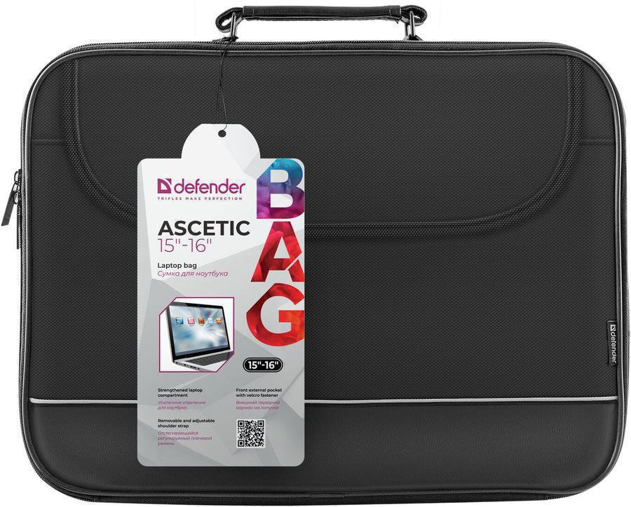Сумка для ноутбука 16" Defender Ascetic черный, жесткий каркас, карман (26019)