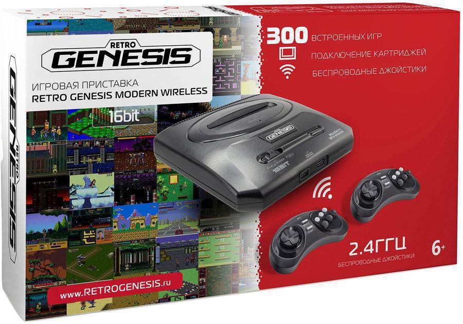 Игровая консоль Retro Genesis Modern Wireless черный в комплекте: 300 игр