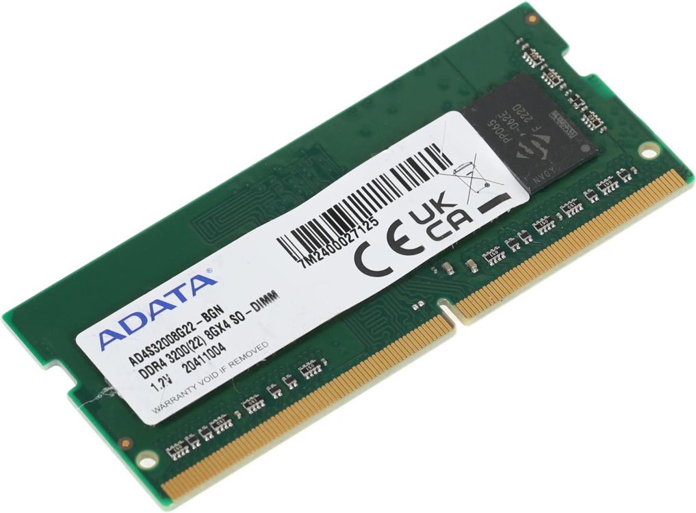 Память DDR4 8Gb 3200MHz A-Data AD4S32008G22-BGN OEM PC4-25600 CL22 SO-DIMM 260-pin 1.2В single rank OEM