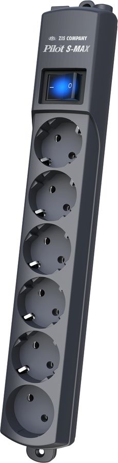 Сетевой фильтр Pilot S-MAX 7м (6 розеток) серый (коробка)