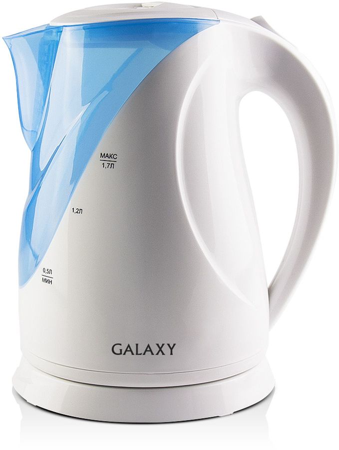 Чайник электрический Galaxy GL 0202 1.7л. 2200Вт белый/голубой (корпус: пластик)