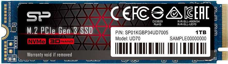 Накопитель SSD Silicon Power PCIe 3.0 x4 1TB SP01KGBP34UD8005 M-Series UD80 M.2 2280