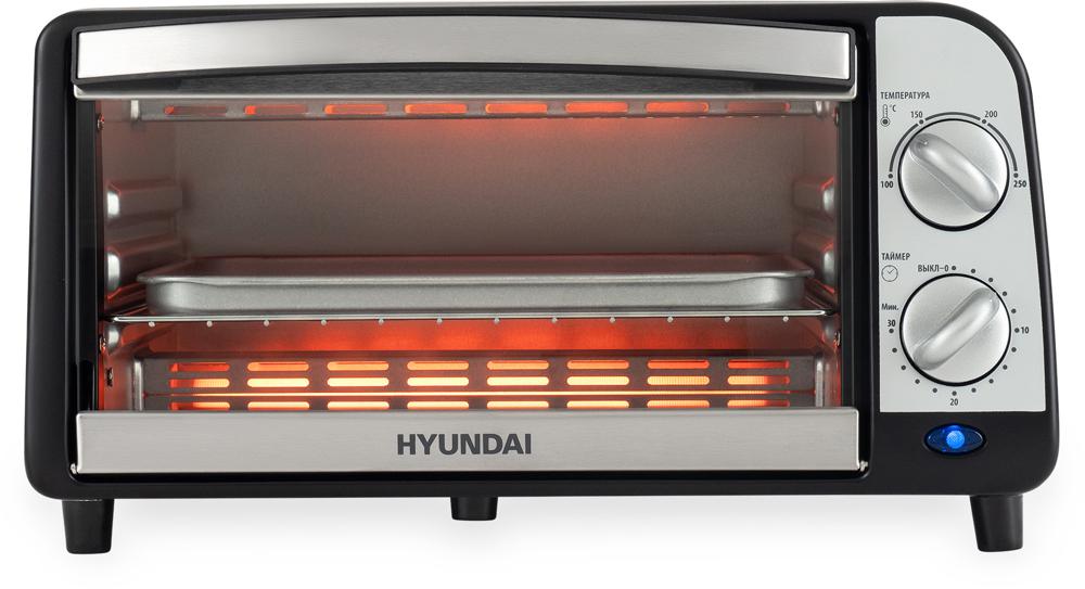 Мини-печь Hyundai MIO-HY071 9л. 800Вт серебристый/черный
