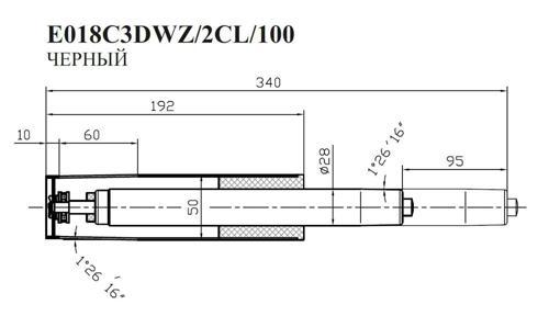 Газлифт Бюрократ E018 E018C3DWZ/2CL/100 черный для офис.кресла 50мм