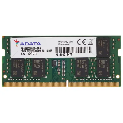 Память DDR4 8Gb 3200MHz A-Data AD4S32008G22-SGN RTL PC4-25600 CL22 SO-DIMM 260-pin 1.2В single rank Ret