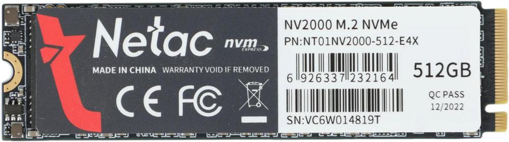 Накопитель SSD Netac 512GB NT01NV2000-512-E4X NV2000 M.2