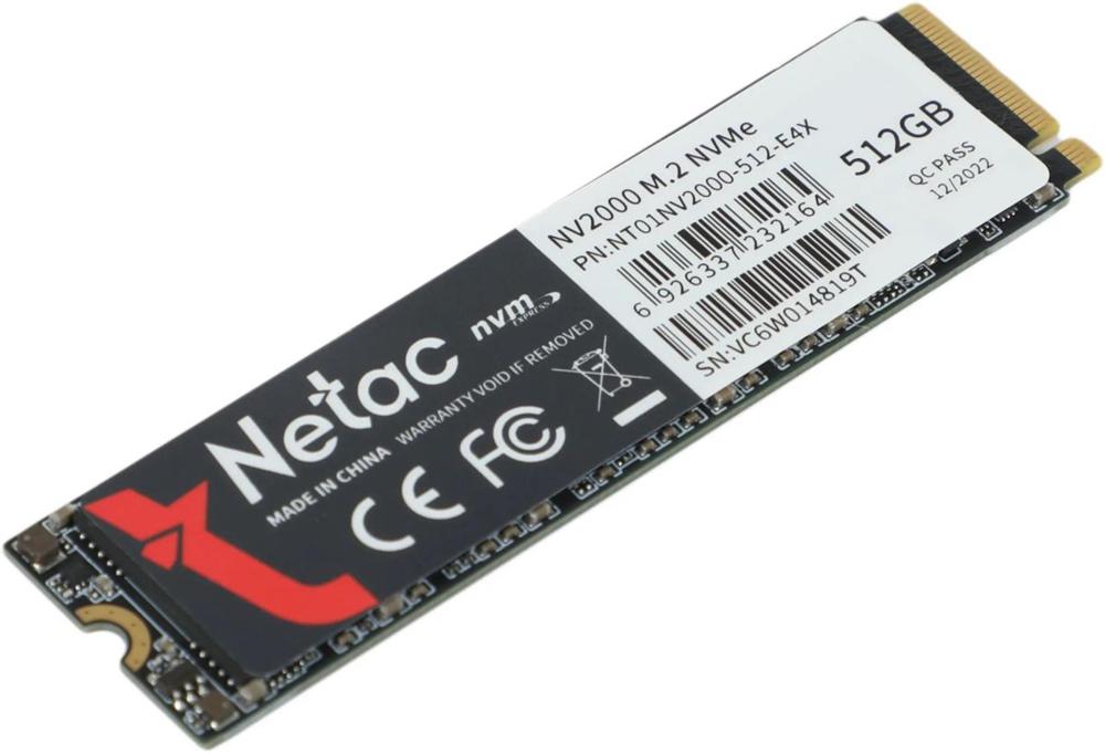 Накопитель SSD Netac PCIe 3.0 x4 512GB NT01NV2000-512-E4X NV2000 M.2 2280 2500/1950
