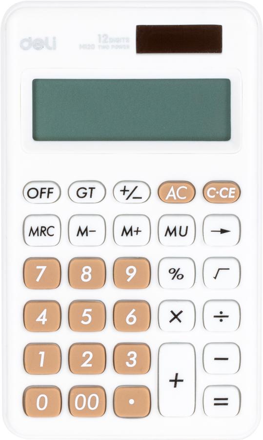 Калькулятор карманный Deli EM120WHITE белый 12-разр.