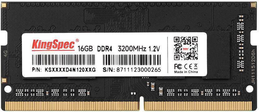 Память DDR4 16Gb 3200MHz Kingspec KS3200D4N12016G RTL PC4-25600 CL17 SO-DIMM 260-pin 1.35В