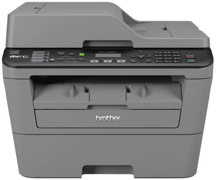 МФУ лазерный Brother MFC-L2700DWR A4 Duplex Net WiFi серый (в комплекте: + 2 картриджа)
