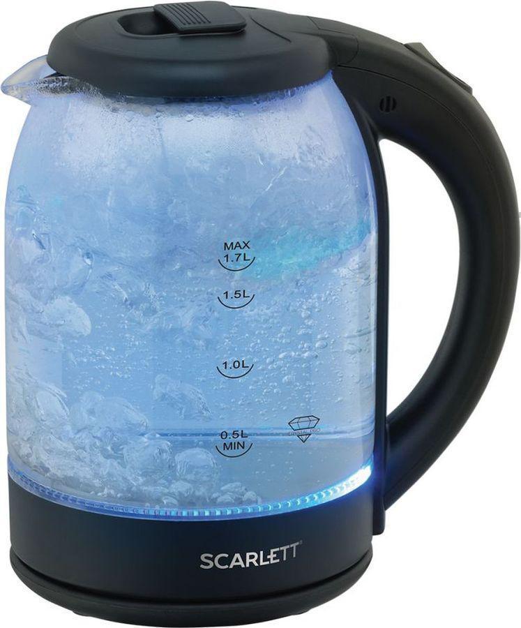 Чайник электрический Scarlett SC-EK27G90 1.7л. 1800Вт черный корпус: стекло