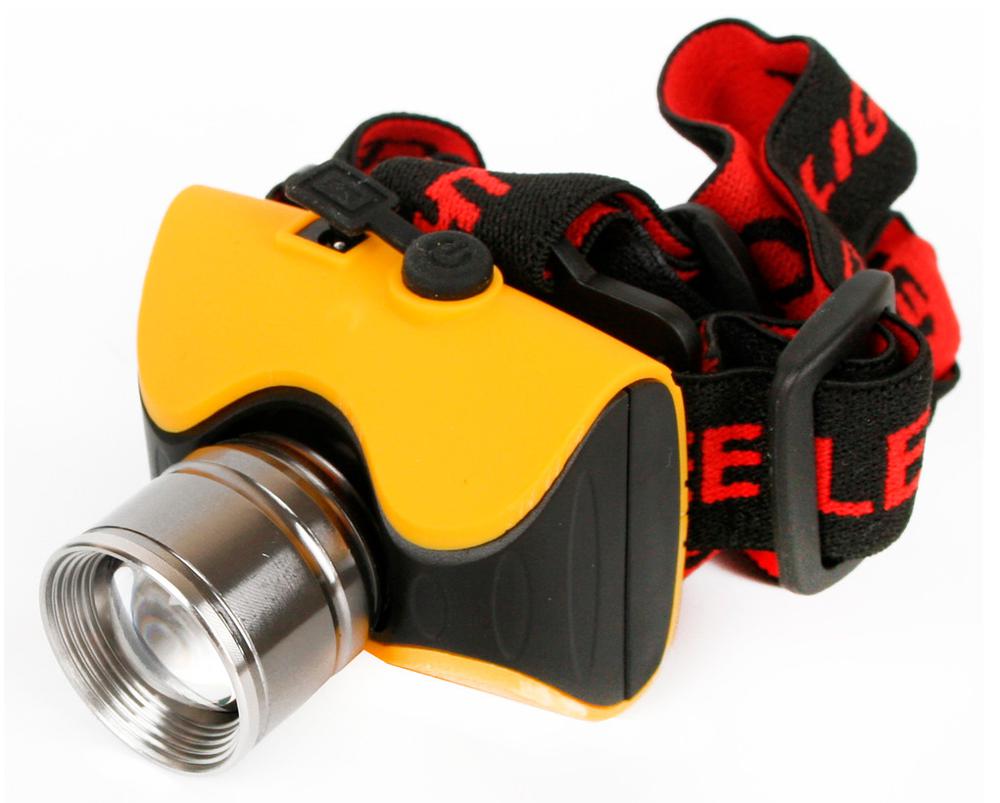 Фонарь налобный Ultraflash E157 черный/желтый 3Вт лам.:светодиод. встроенный аккумулятор (12351)