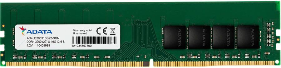 Память DDR4 16Gb 3200MHz A-Data AD4U320016G22-RGN RTL PC4-25600 CL22 DIMM 288-pin 1.2В single rank