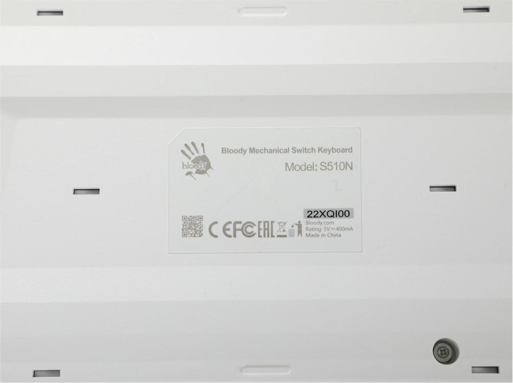 Клавиатура A4Tech S510N механическая белый USB for gamer LED (S510N (ICY WHITE )) кабель 1.8м
