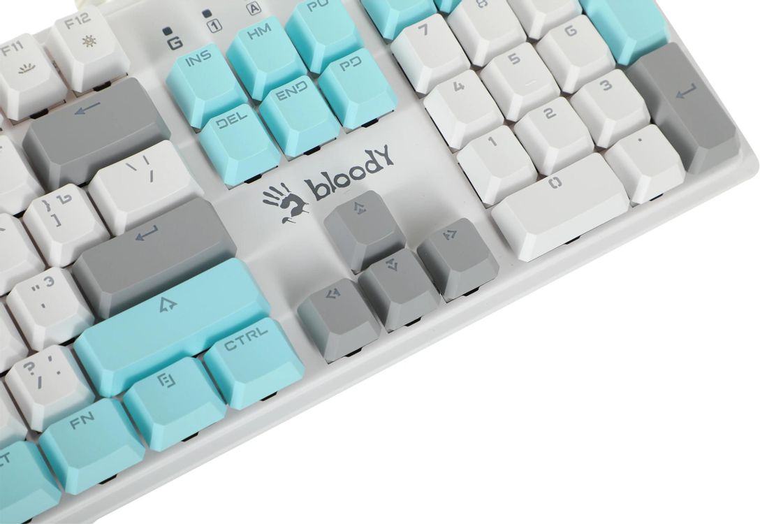 Клавиатура A4Tech S510N механическая белый USB for gamer LED (S510N (ICY WHITE )) кабель 1.8м