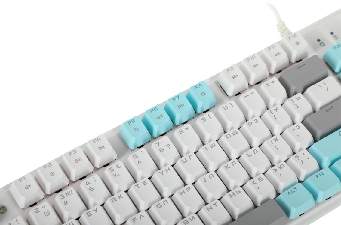 Клавиатура A4Tech S510N механическая белый USB for gamer LED (S510N (ICY WHITE )) кабель 1.8м