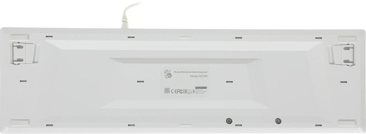 Клавиатура A4Tech S510N механическая белый USB for gamer LED (S510N (ICY WHITE )) кабель 1.8м