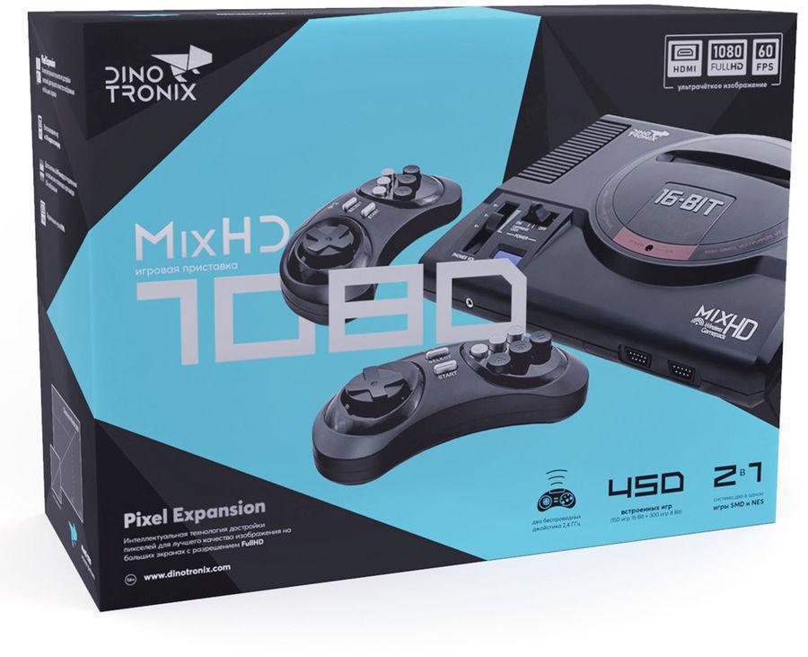 Игровая консоль Retro Genesis Dinotronix MixHD 1080 FullHD черный +второй контроллер в комплекте: 450 игр