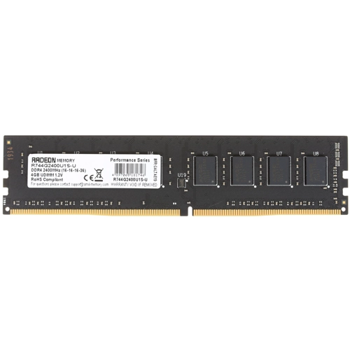 Память DDR4 4Gb 2400MHz AMD R744G2400U1S-U Radeon R7 Performance Series RTL PC4-19200 CL16 DIMM 288-pin 1.2В Ret