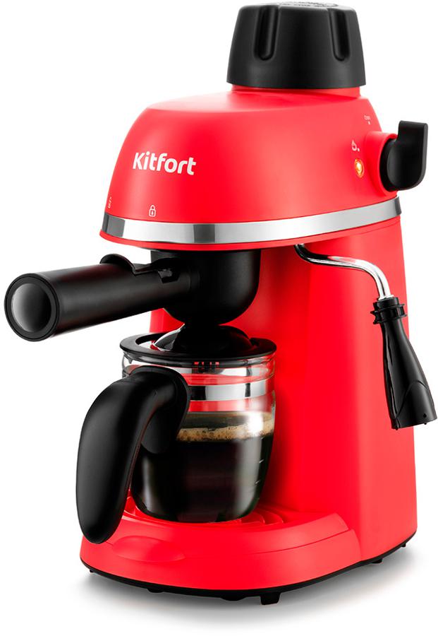 Кофеварка капельная Kitfort КТ-760-1 800Вт красный/черный