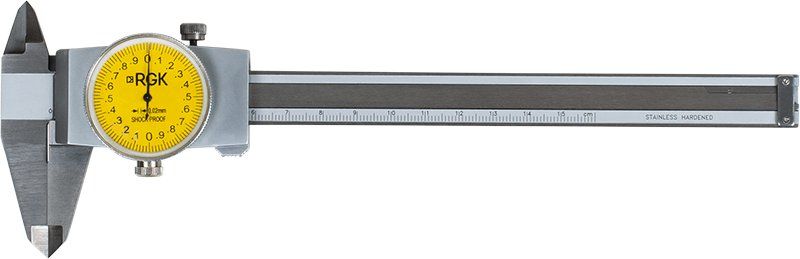 Штангенциркуль стрелочный RGK SCC-150 серый/желтый пластиковый футляр (779548)