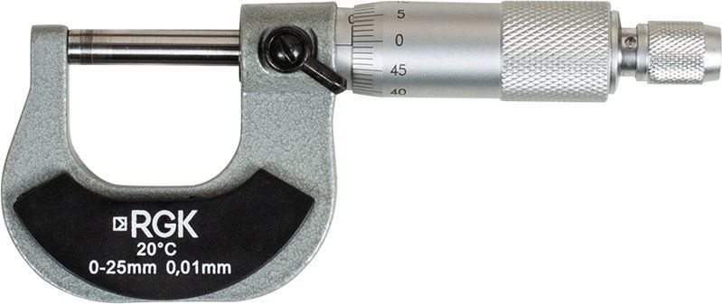 Микрометр RGK MCM-25 гладкий (МК) разм.шага 0.01мм серебристый черный (779555)