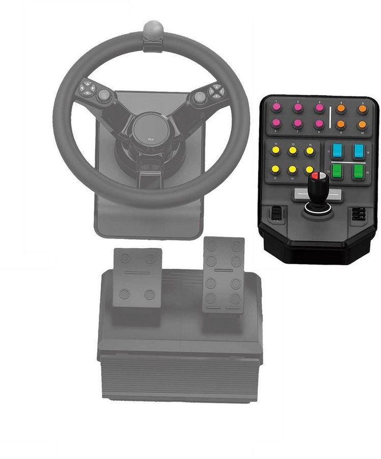 Панель управления Logitech G Saitek Farm Simulator Vehicle Side Panel черный USB (в компл.:держатель для смартфона/кабель USB)