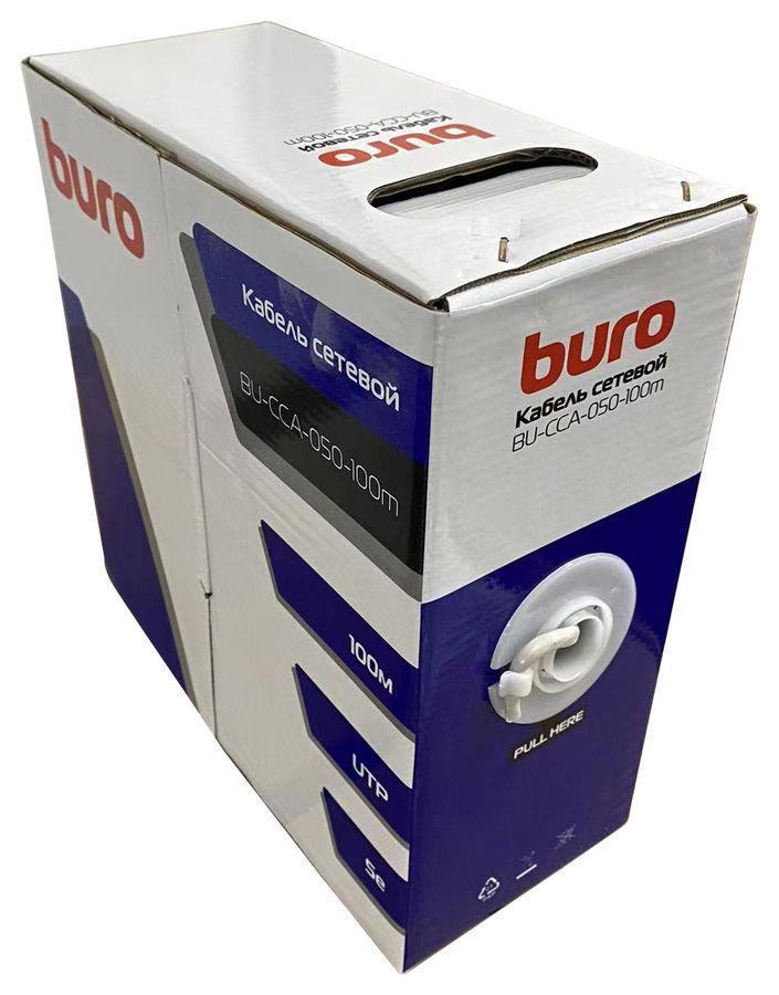 Кабель сетевой Buro BU-CCA-050-100m UTP 4 пары cat5E solid 0.50мм CCA 100м серый