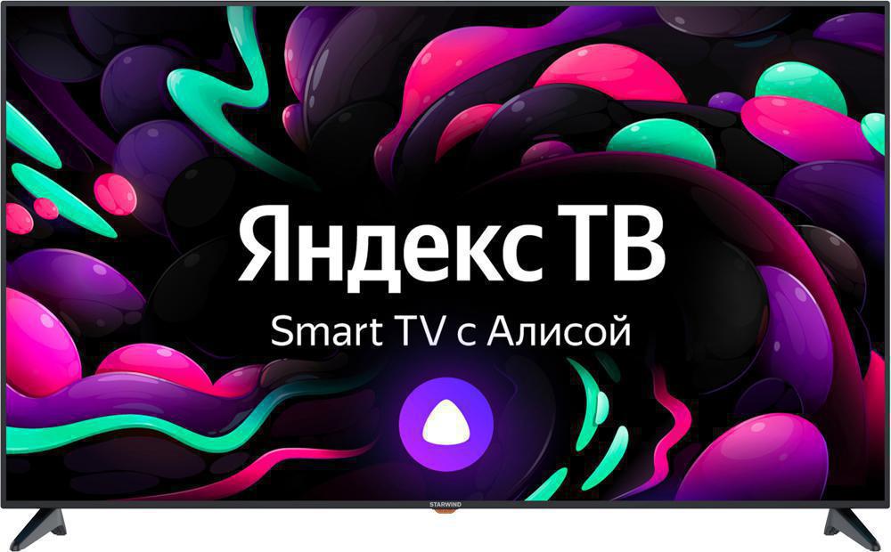 Телевизор LED Starwind 65" SW-LED65UG401 Яндекс.ТВ Frameless черный/черный 4K Ultra HD 60Hz DVB-T DVB-T2 DVB-C DVB-S DVB-S2 USB WiFi Smart TV