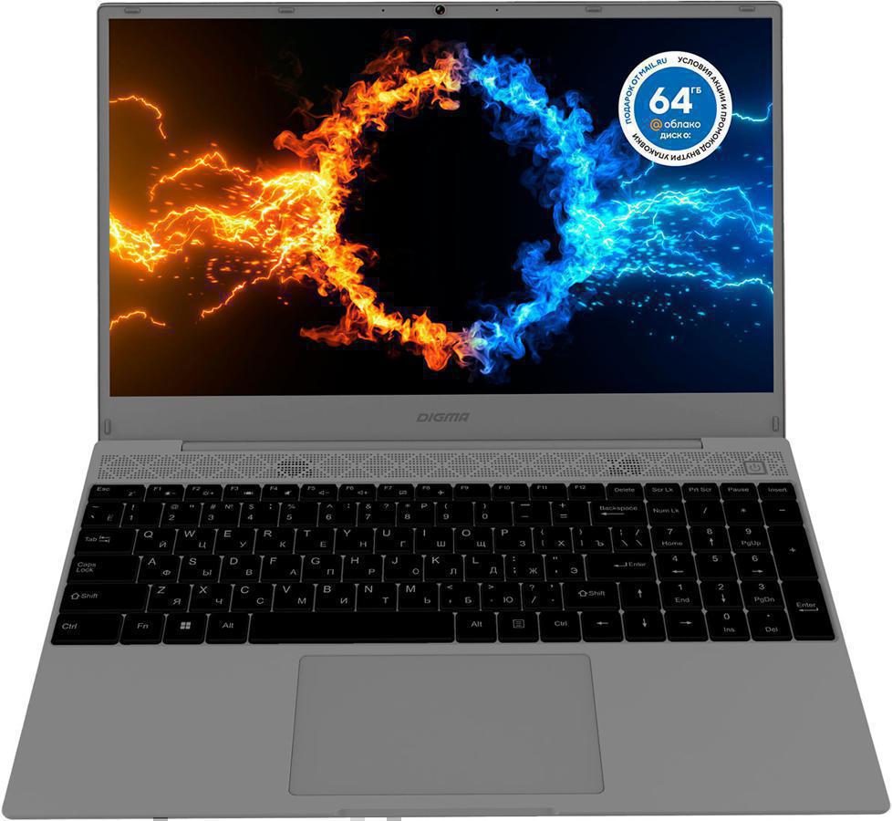 Ноутбук Digma EVE 15 C423 Ryzen 5 3500U 8Gb SSD256Gb AMD Radeon Vega 8 15.6" IPS FHD (1920x1080) Windows 11 Professional Multi Language 64 grey space WiFi BT Cam 4000mAh (DN15R5-8CXW03)