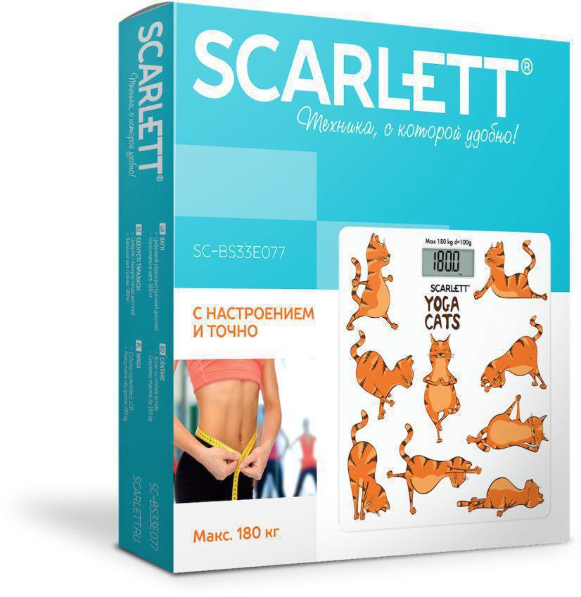 Весы напольные электронные Scarlett SC-BS33E077 макс.180кг белый