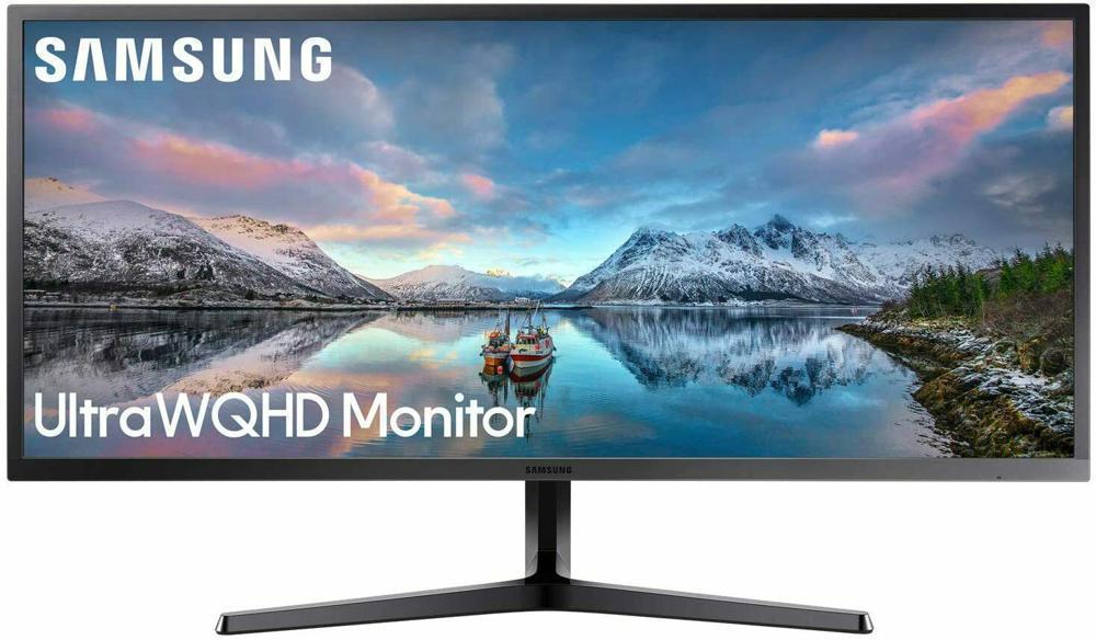 Монитор Samsung 34.1" LS34J550WQRXEN черный VA LED 4ms 21:9 HDMI матовая 3000:1 300cd 178гр/178гр 3440x1440 DisplayPort WQHD 6.9кг
