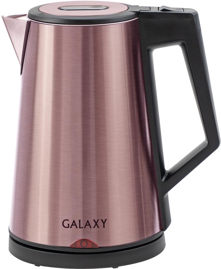Чайник электрический Galaxy GL 0320 1.7л. 2000Вт розовый/черный (корпус: нержавеющая сталь/пластик)
