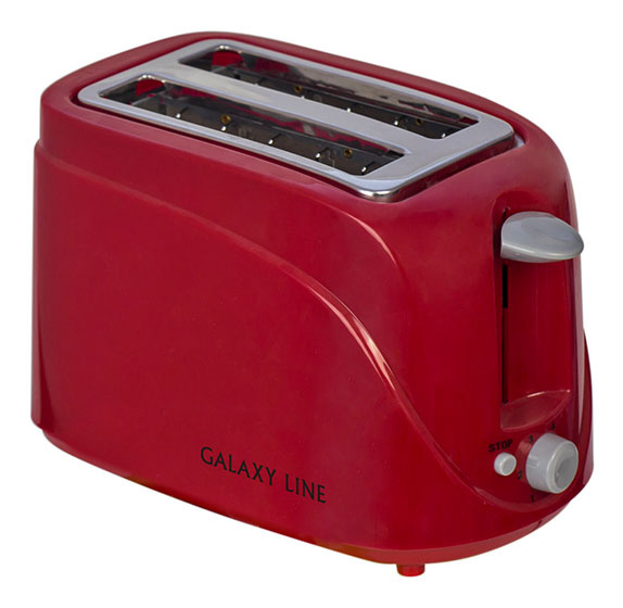 Тостер Galaxy Line GL 2902 800Вт красный