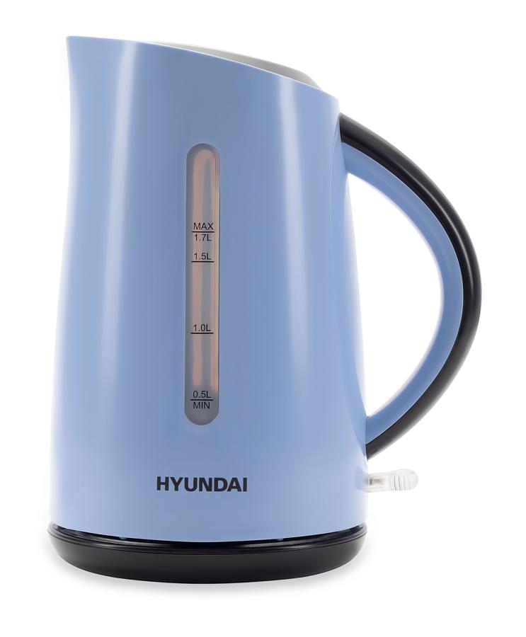 Чайник электрический Hyundai HYK-P2028 1.7л. 2200Вт голубой/серый (корпус: пластик)