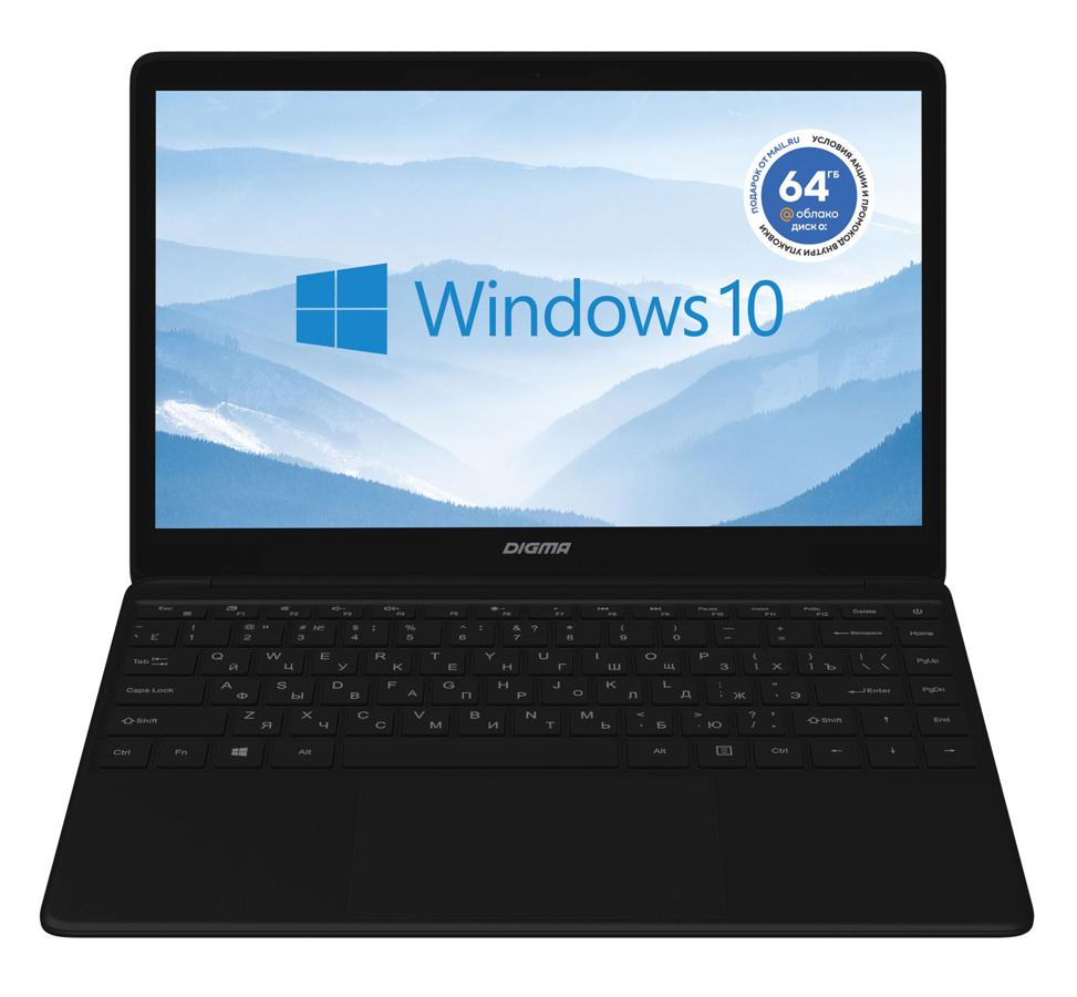 Ноутбук Digma EVE 14 C414 A9 9400 4Gb SSD128Gb AMD Radeon R5 14" IPS FHD (1920x1080) Windows 10 Home Multi Language 64 black WiFi BT Cam 5000mAh