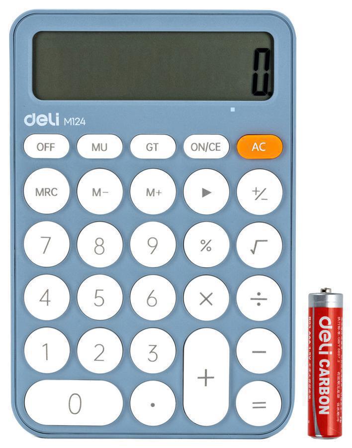 Калькулятор настольный Deli EM124BLUE синий 12-разр.