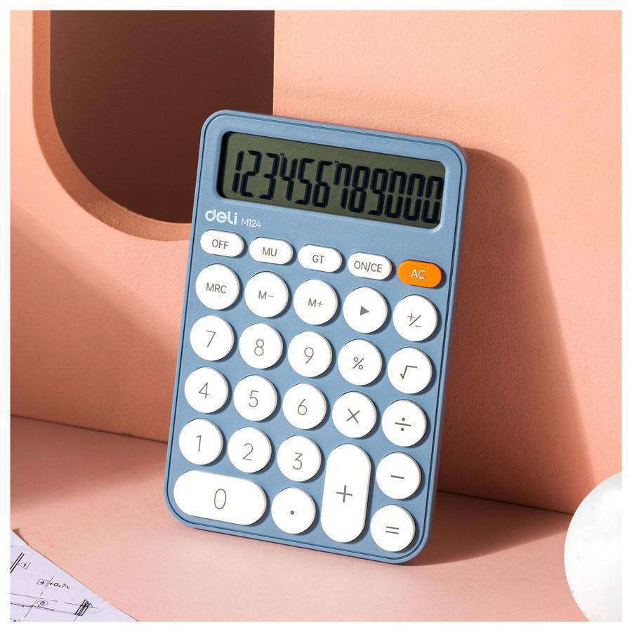 Калькулятор настольный Deli EM124BLUE синий 12-разр.