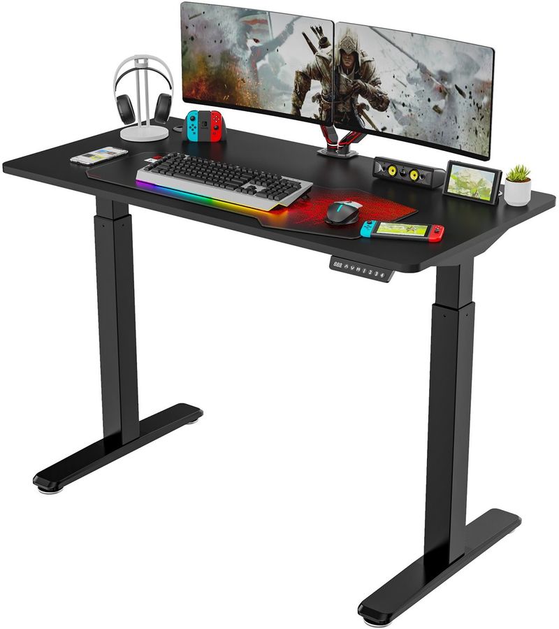 Стол для компьютера Eureka ERK-EHD-4801-B-V1 столешница ЛДСП черный каркас черный