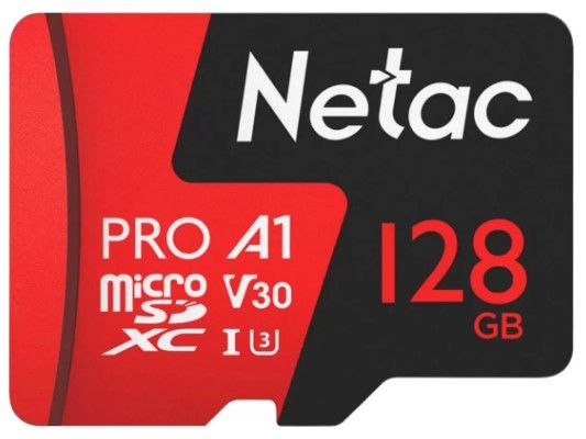 Флеш карта microSDXC 128Gb Class10 Netac NT02P500PRO-128G-R P500 Extreme Pro + adapter
