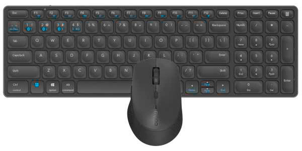 Клавиатура + мышь Rapoo 9700М DARK GREY клав:серый мышь:серый USB беспроводная Bluetooth/Радио slim Multimedia (14521)