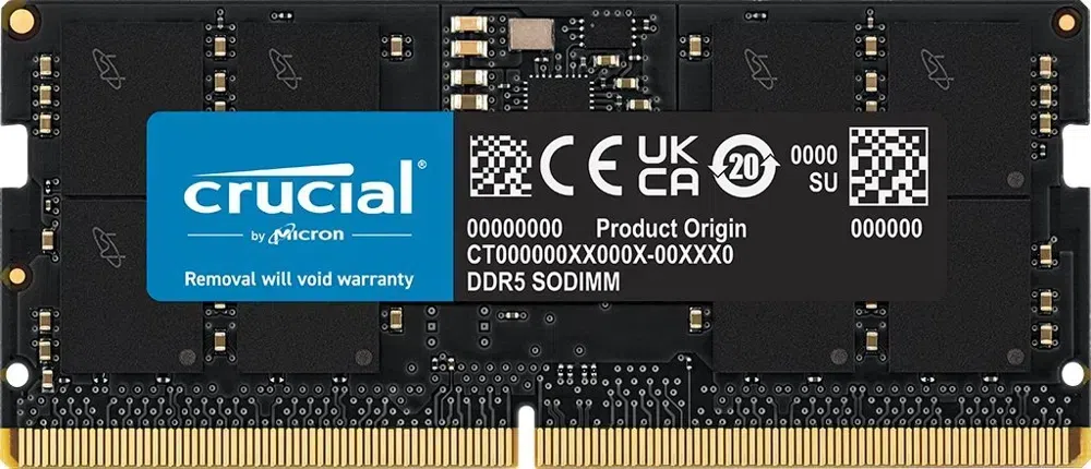 Память DDR5 16Gb 4800MHz Crucial CT16G48C40S5 RTL PC5-38400 CL40 SO-DIMM 288-pin 1.1В dual rank Ret
